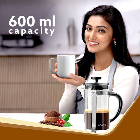 Classic French Press Coffee And Tea Maker, 600Ml
